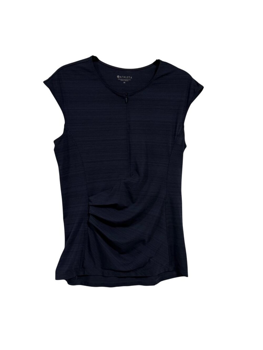 Athleta Pacifica Wrap Front 1/2 Zip Navy‎ Blue Tee Size M
